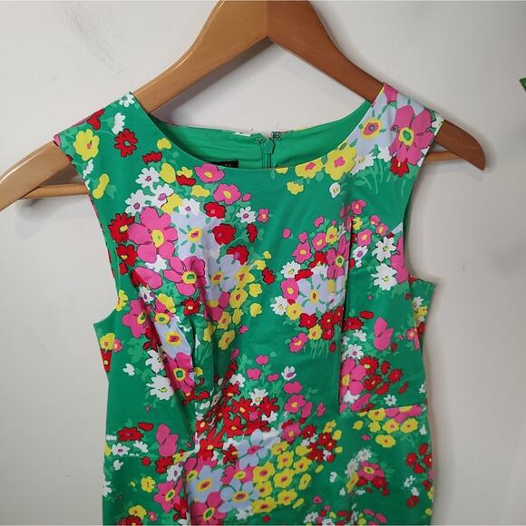 Talbots Springtime Floral Shift Dress in Green/Multicolor Size 2 Petite - Picture 11 of 13